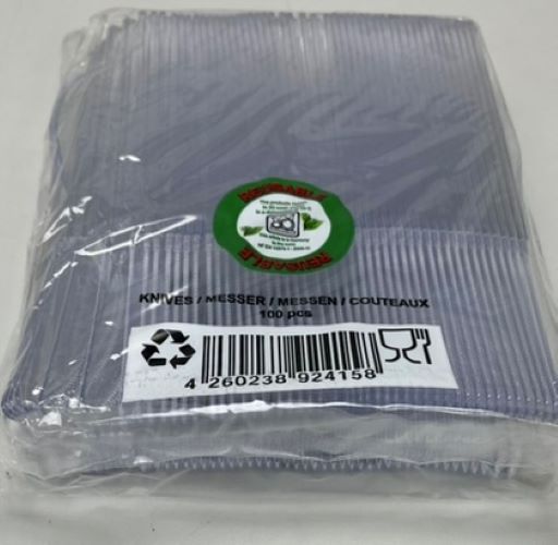 Mehrwegmesser transparent, Kunststoff, lebensmittelecht, Plastikmesser Art 1540_T