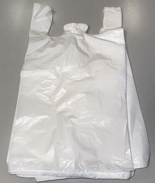 TÜTEN PLASTIK HEMDCHEN TRAGETASCHEN 14 µ HDPE 30+18x55 cm WEISS  TÜTE BEUTEL  0030