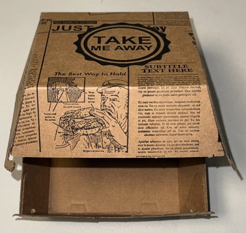 Hamburger Burger Box Kraftpapier Einweg Snackbox Bio 100x100x85 mm take away HB_S