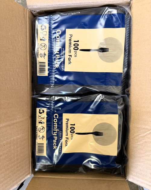 Mehrweggabel schwarz 175mm Kunststoff lebensmittelecht Plastik Einweg Art 1541_S