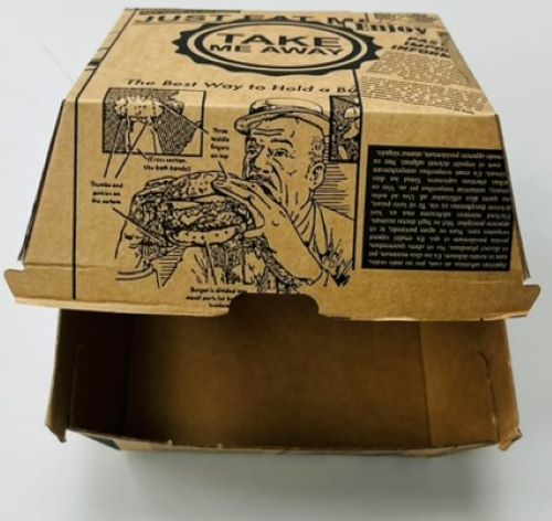 Burgerbox M Kraftpapier Bio Transportbox 11,5x11,5x9 cm Einweg Box HB_M