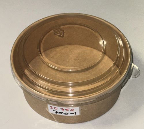 Kraft Salatbox Einweg 750 ml Bio Salatschalen Rund Braun Kartonschale SB750