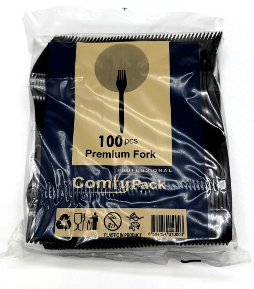 Mehrweggabel schwarz 175mm Kunststoff lebensmittelecht Plastik Einweg Art 1541_S