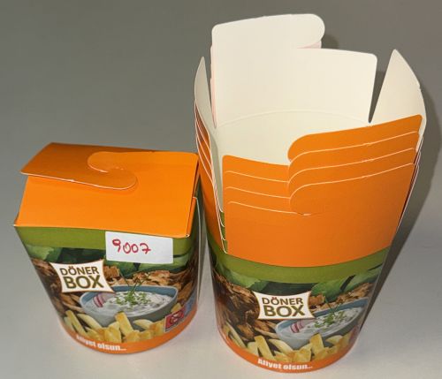  Dönerbox Kraftpapier 770ml 26 OZ mit Faltdeckel Pommes Einweg Nudelbox Art 9007