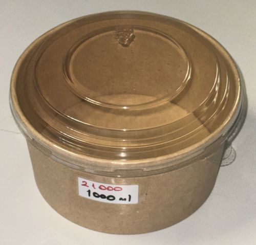  Kraft Salatbox Einweg 1000 ml Bio Salatschalen Rund Braun Kartonschale SB1000